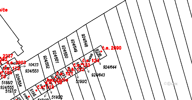 Hodonín 2690 na parcele st. 8236 v KÚ Hodonín, Katastrální mapa