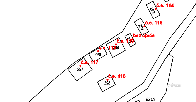 Kokořínský Důl 118, Kokořín na parcele st. 296 v KÚ Kokořín, Katastrální mapa