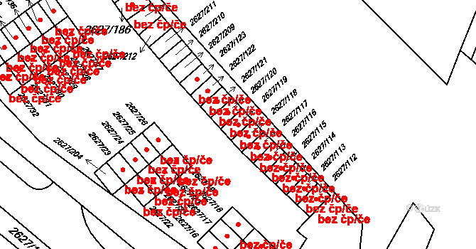 Opava 38102218 na parcele st. 2627/119 v KÚ Opava-Předměstí, Katastrální mapa