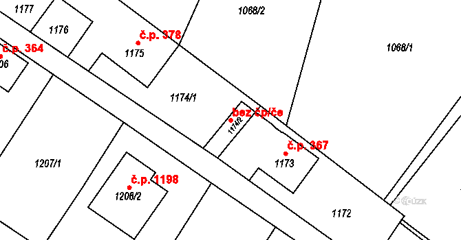 Ostrava 38212218 na parcele st. 1174/2 v KÚ Svinov, Katastrální mapa