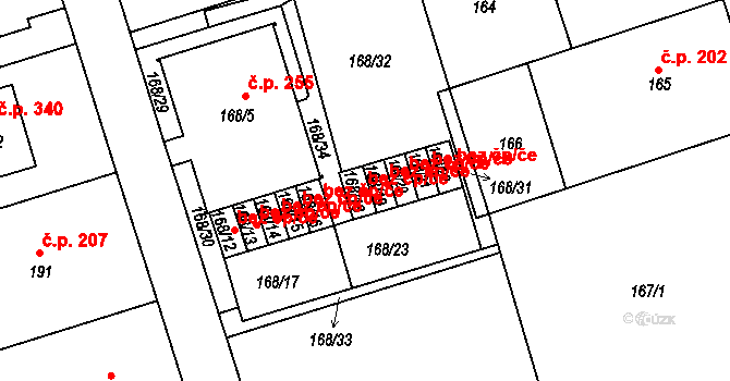 Liberec 40786218 na parcele st. 168/18 v KÚ Františkov u Liberce, Katastrální mapa