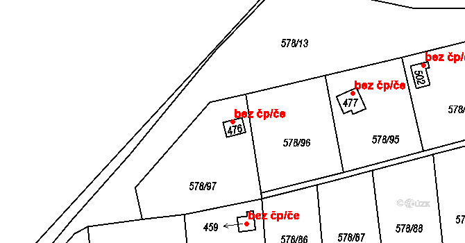 Český Krumlov 41295218 na parcele st. 476 v KÚ Vyšný, Katastrální mapa