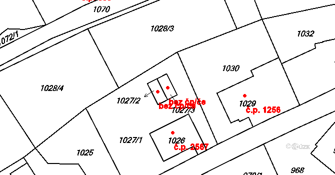 Tábor 41787218 na parcele st. 1027/3 v KÚ Tábor, Katastrální mapa