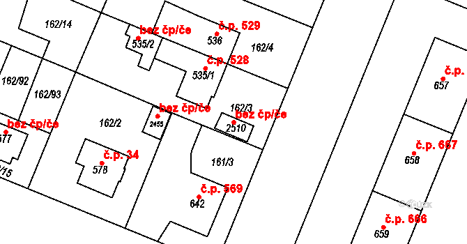 Kralupy nad Vltavou 42817218 na parcele st. 2510 v KÚ Lobeček, Katastrální mapa