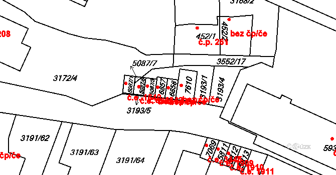 Zlín 43662218 na parcele st. 6858 v KÚ Zlín, Katastrální mapa