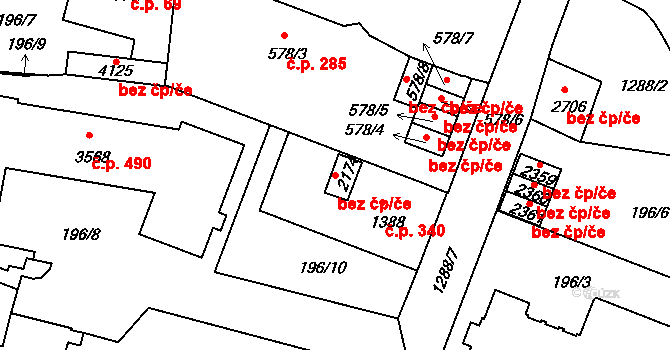 Český Krumlov 44171218 na parcele st. 2174 v KÚ Český Krumlov, Katastrální mapa