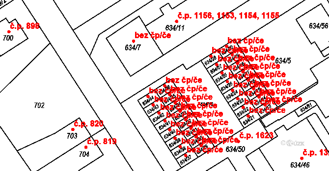Rychnov nad Kněžnou 44269218 na parcele st. 634/36 v KÚ Rychnov nad Kněžnou, Katastrální mapa