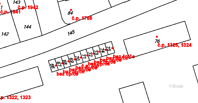 Kladno 44391218 na parcele st. 73 v KÚ Kročehlavy, Katastrální mapa