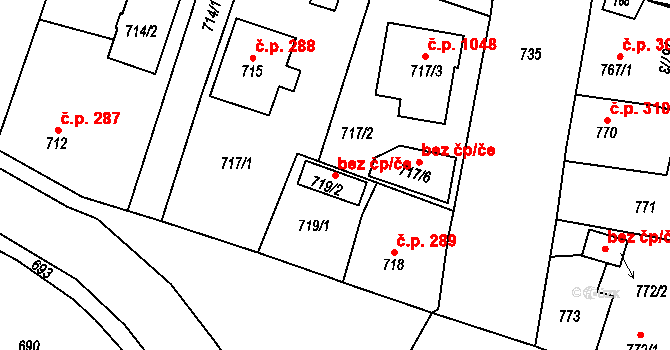 Krnov 45641218 na parcele st. 719/2 v KÚ Opavské Předměstí, Katastrální mapa