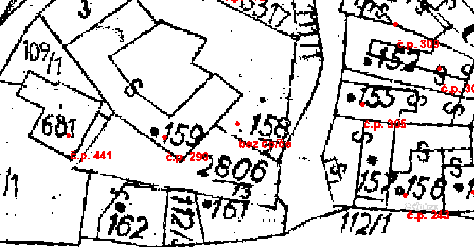 Jaroměřice 46005218 na parcele st. 158/2 v KÚ Jaroměřice, Katastrální mapa