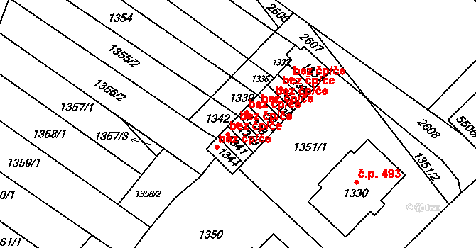 Šitbořice 48777218 na parcele st. 1340 v KÚ Šitbořice, Katastrální mapa