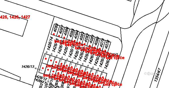 Čelákovice 50043218 na parcele st. 4082 v KÚ Čelákovice, Katastrální mapa