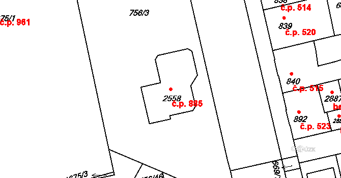 Vodňany II 885, Vodňany na parcele st. 2558 v KÚ Vodňany, Katastrální mapa