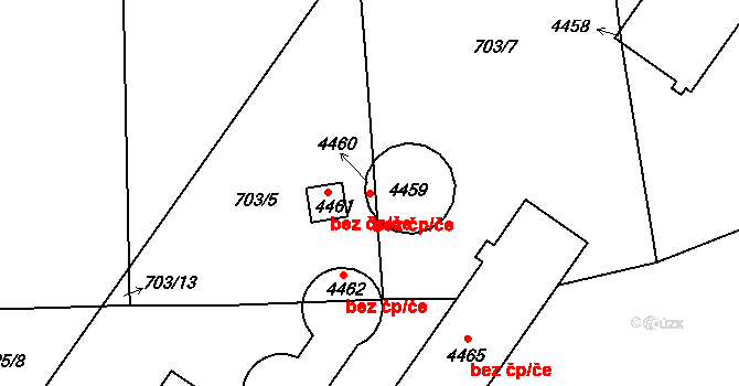 Jičín 93443218 na parcele st. 4459 v KÚ Jičín, Katastrální mapa