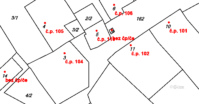 Lebedov 113, Zdounky na parcele st. 5 v KÚ Lebedov, Katastrální mapa