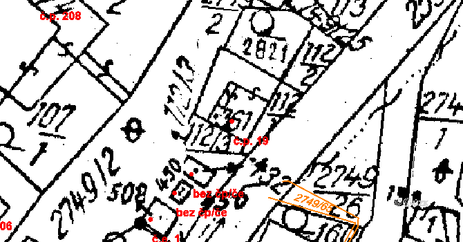 Horní Štěpánov 19 na parcele st. 361 v KÚ Horní Štěpánov, Katastrální mapa