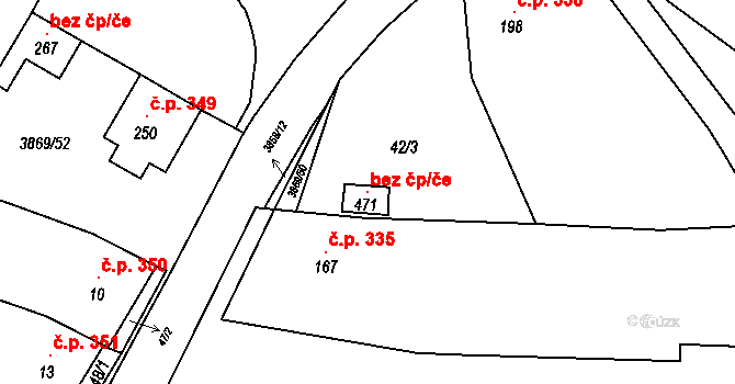 Hostěradice 145945219 na parcele st. 471 v KÚ Míšovice, Katastrální mapa