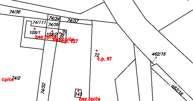 Dušníky 67, Katastrální mapa
