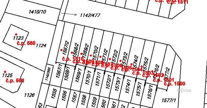 Řepy 1506, Praha na parcele st. 1571/2 v KÚ Řepy, Katastrální mapa