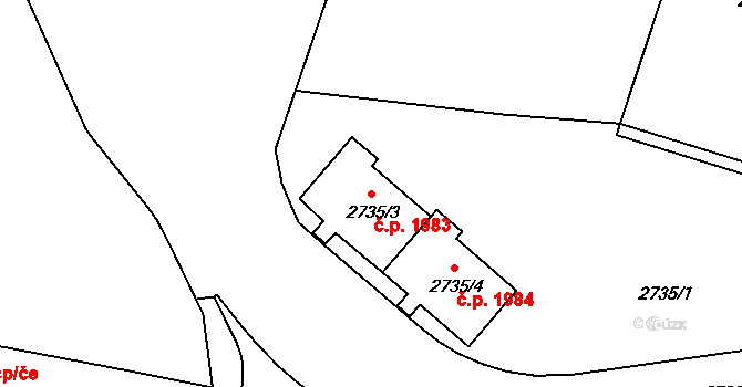 Česká Lípa 1983 na parcele st. 2735/3 v KÚ Česká Lípa, Katastrální mapa