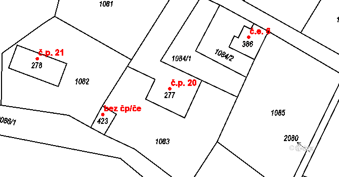 Polesí 20, Rynoltice na parcele st. 277 v KÚ Polesí u Rynoltic, Katastrální mapa