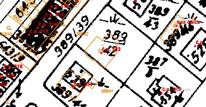 Nasavrky 333 na parcele st. 571 v KÚ Nasavrky, Katastrální mapa