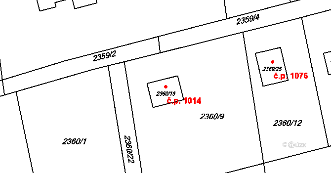 Návsí 1014 na parcele st. 2360/13 v KÚ Návsí, Katastrální mapa