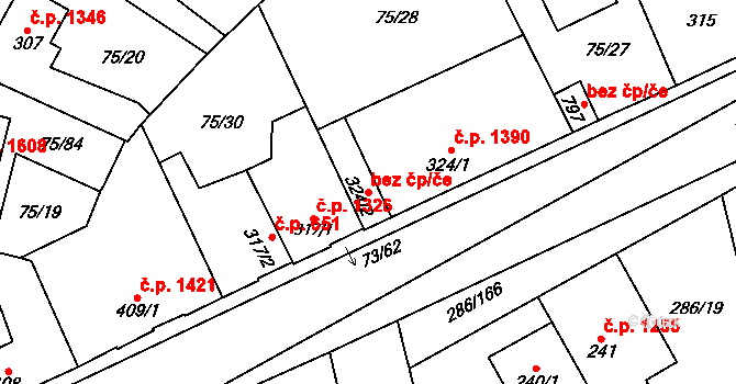 Kladno 38585219 na parcele st. 324/2 v KÚ Hnidousy, Katastrální mapa