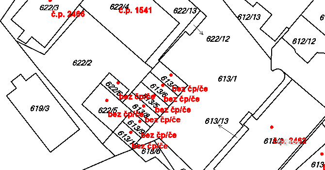 Pelhřimov 41894219 na parcele st. 613/6 v KÚ Pelhřimov, Katastrální mapa