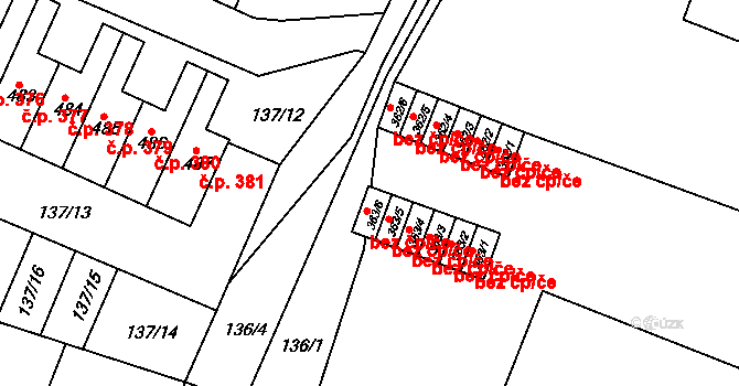 Hýskov 42559219 na parcele st. 363/6 v KÚ Hýskov, Katastrální mapa