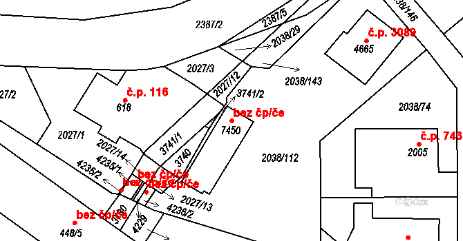 Havlíčkův Brod 43346219 na parcele st. 7450 v KÚ Havlíčkův Brod, Katastrální mapa