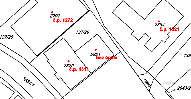 Litovel 43491219 na parcele st. 2821 v KÚ Litovel, Katastrální mapa