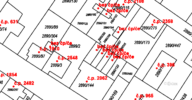 Opava 43809219 na parcele st. 2890/305 v KÚ Opava-Předměstí, Katastrální mapa