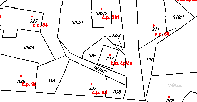 Košťálov 44301219 na parcele st. 334 v KÚ Košťálov, Katastrální mapa
