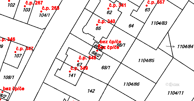 Novosedlice 45128219 na parcele st. 68/2 v KÚ Novosedlice, Katastrální mapa