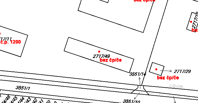 Holešov 47582219 na parcele st. 2717/49 v KÚ Holešov, Katastrální mapa