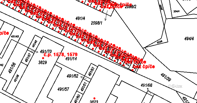 Ústí nad Orlicí 48531219 na parcele st. 1367 v KÚ Ústí nad Orlicí, Katastrální mapa