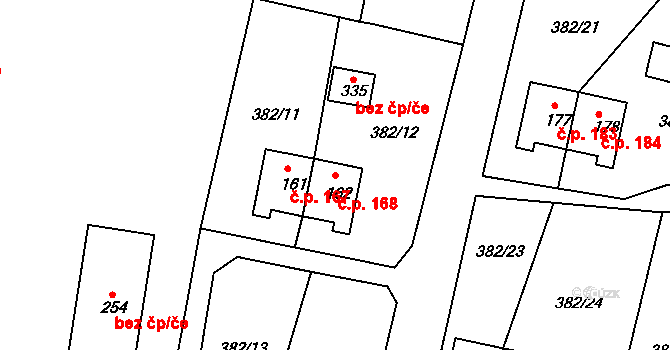 Mlékojedy 168, Neratovice na parcele st. 162 v KÚ Mlékojedy u Neratovic, Katastrální mapa