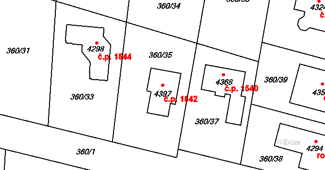 Strakonice I 1542, Strakonice na parcele st. 4397 v KÚ Strakonice, Katastrální mapa