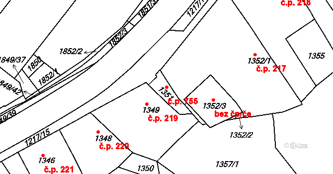 Kostelec nad Orlicí 755 na parcele st. 1351 v KÚ Kostelec nad Orlicí, Katastrální mapa