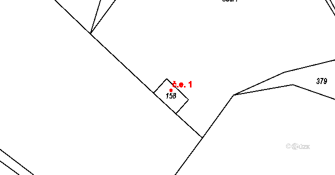 Kotouň 1, Oselce na parcele st. 158 v KÚ Kotouň, Katastrální mapa