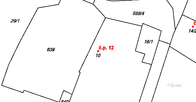 Kobylé 12, Pšov na parcele st. 10 v KÚ Kobylé, Katastrální mapa