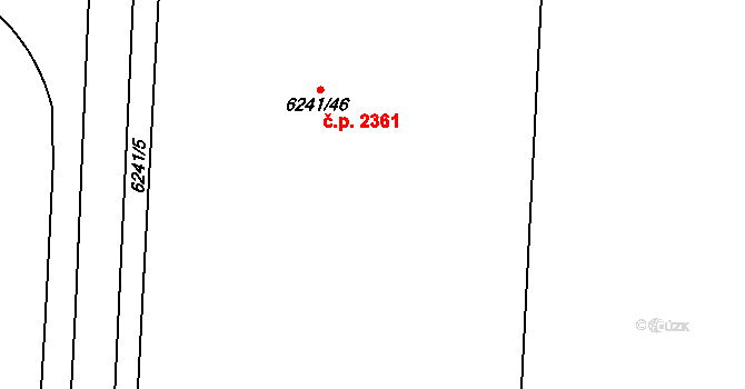 Jihlava 2361 na parcele st. 6241/46 v KÚ Jihlava, Katastrální mapa