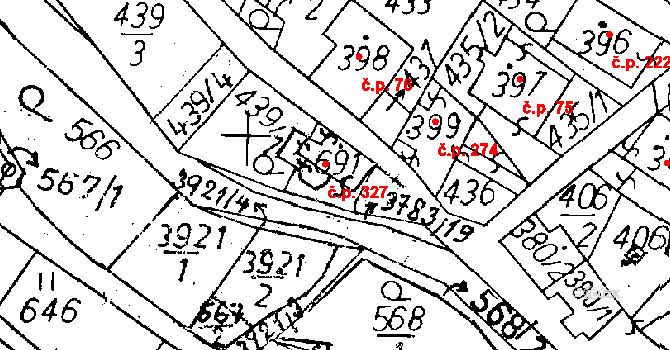 Cvikov II 327, Cvikov na parcele st. 691 v KÚ Cvikov, Katastrální mapa