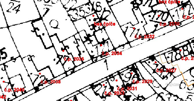 Podlusky 2034, Roudnice nad Labem na parcele st. 121/1 v KÚ Podlusky, Katastrální mapa