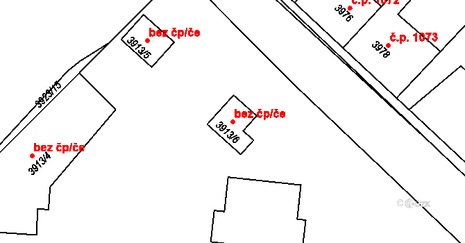 Kladno 38587220 na parcele st. 3913/6 v KÚ Kročehlavy, Katastrální mapa