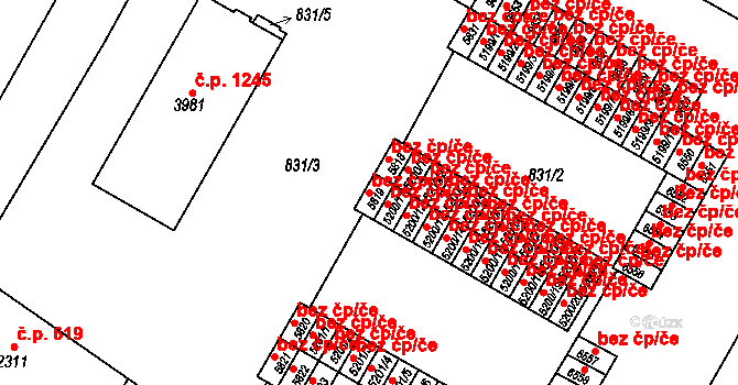 Pardubice 40403220 na parcele st. 5819 v KÚ Pardubice, Katastrální mapa