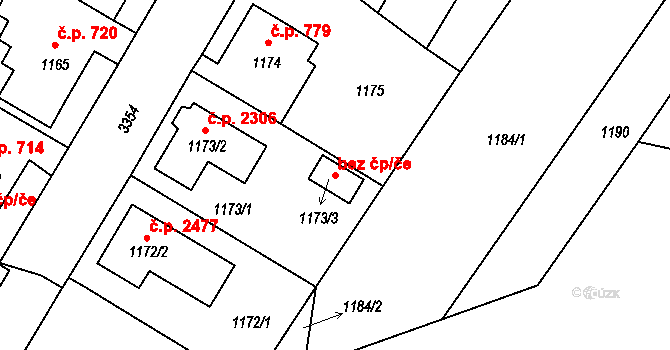 Pelhřimov 42376220 na parcele st. 1173/3 v KÚ Pelhřimov, Katastrální mapa