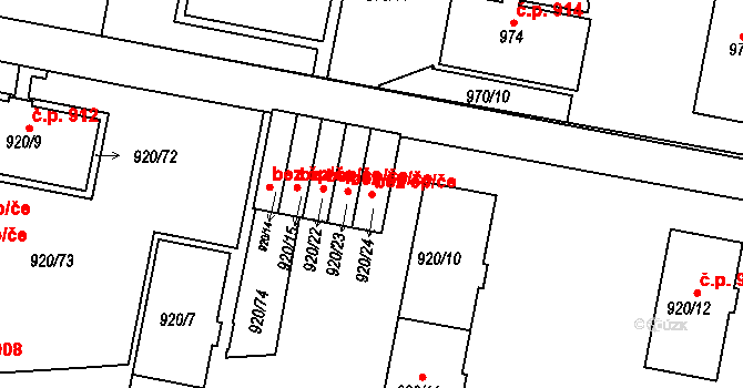 Praha 46739220 na parcele st. 920/24 v KÚ Košíře, Katastrální mapa