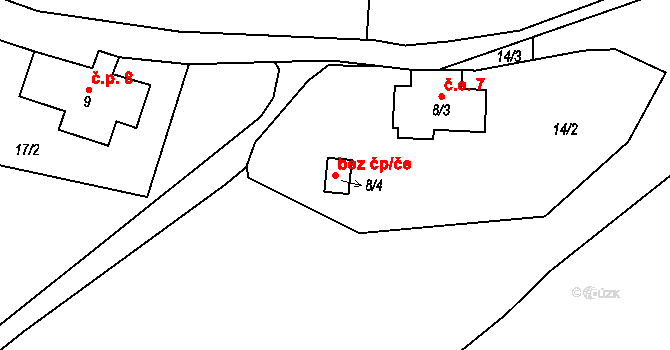 Jiřetín pod Jedlovou 73944220 na parcele st. 8/4 v KÚ Jedlová, Katastrální mapa